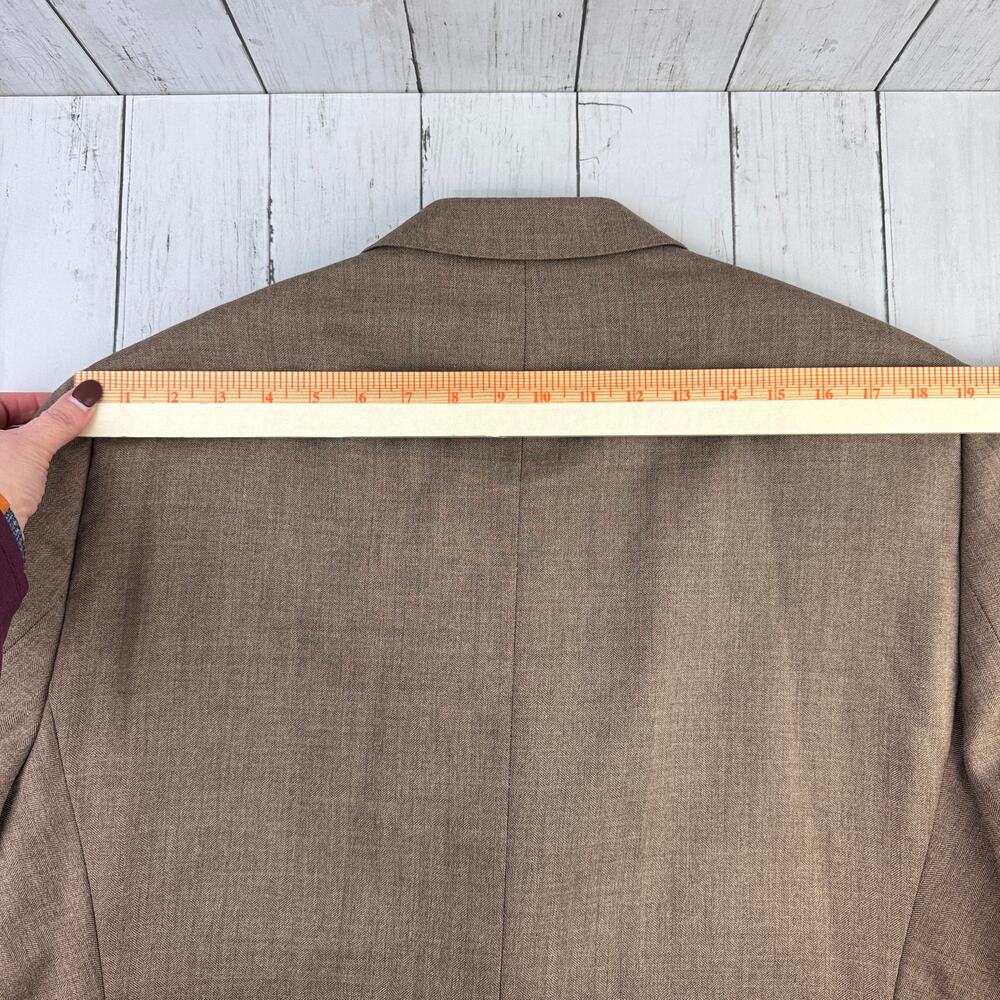 NWOT J. Hilburn Brown Mohair/Silk Herringbone Tollegno 1900 Blazer Size 47R - Picture 16 of 16